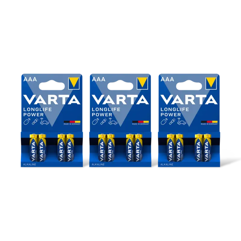 Varta Longlife pwr AAA alkaline batterijen 3pk