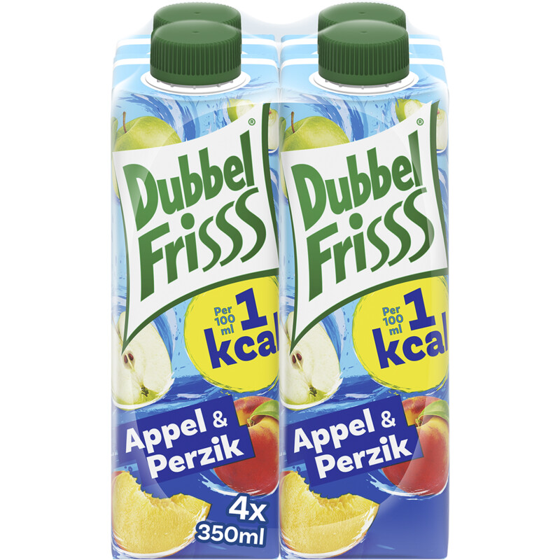 DubbelFrisss 1kcal appel-perzik 4-pack