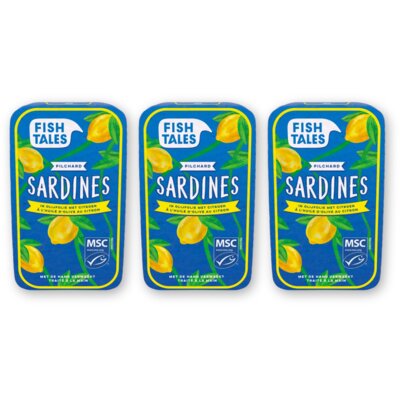 pdp-image-Fish Tales Sardines in olijfolie met citroen 3-pack