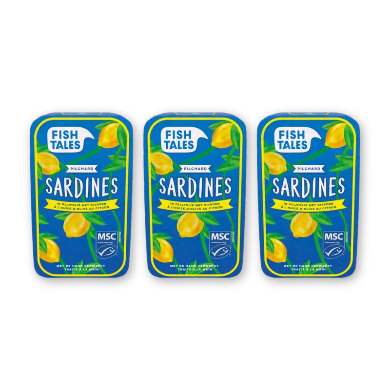 Sardines in olijfolie met citroen 3-pack
