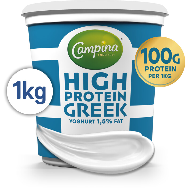 Een afbeelding van Campina High protein Greek yoghurt 1,5% fat