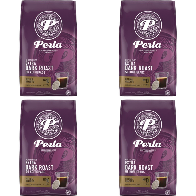Een afbeelding van Perla Huisblends Extra dark roast koffiepads 4-pack