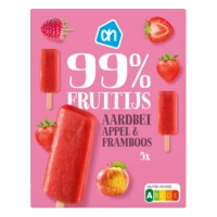 AH 99% fruitijs aardbei, appel & framboos