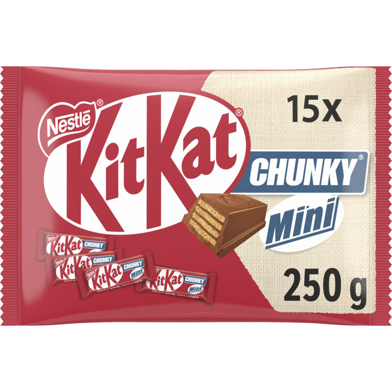 Een afbeelding van Kitkat Chunky mini melkchocolade uitdeelzak
