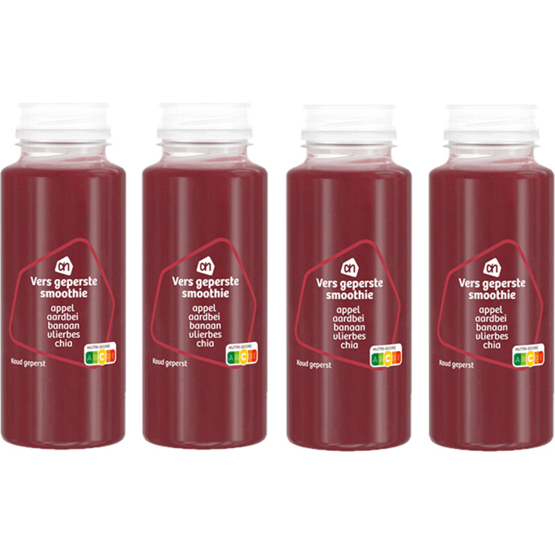 Een afbeelding van AH Verse smoothie appel aardbei 4-pack