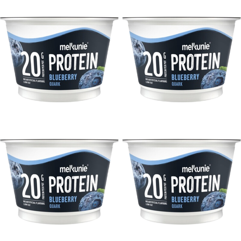 Een afbeelding van Melkunie Protein bosbes kwark 4-pack