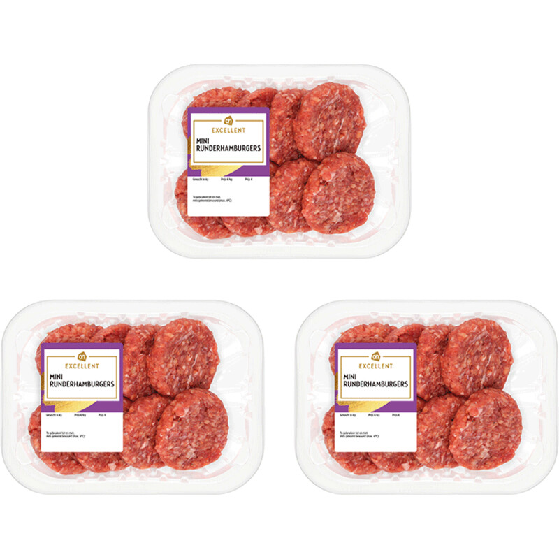 Een afbeelding van AH Excellent mini hamburger 3-pack