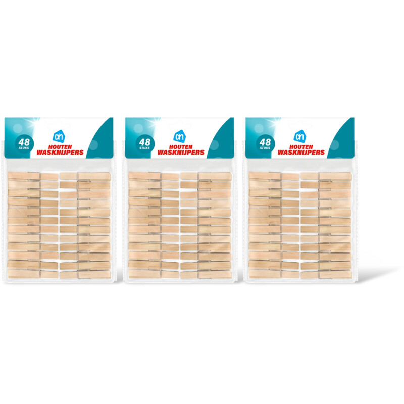 AH Houten wasknijpers 3-pack