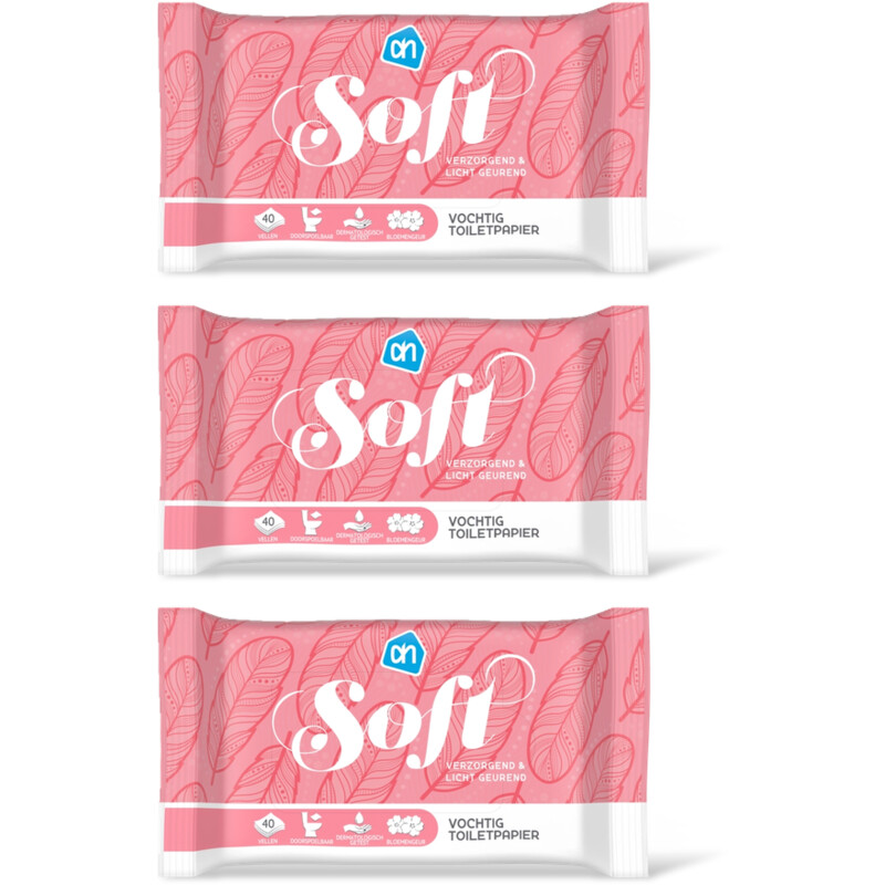 AH Vochtig toiletpapier soft 3-pack