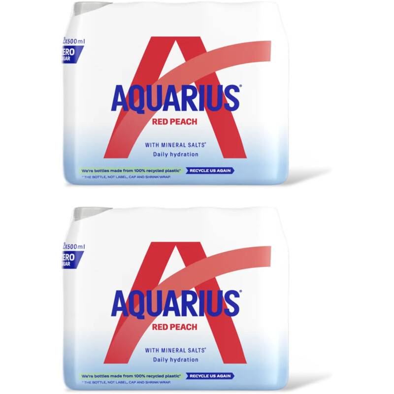 Aquarius Red peach zero sugar 24-pack