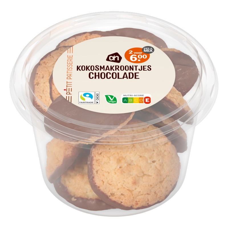 Kokosmakroontjes pure chocolade