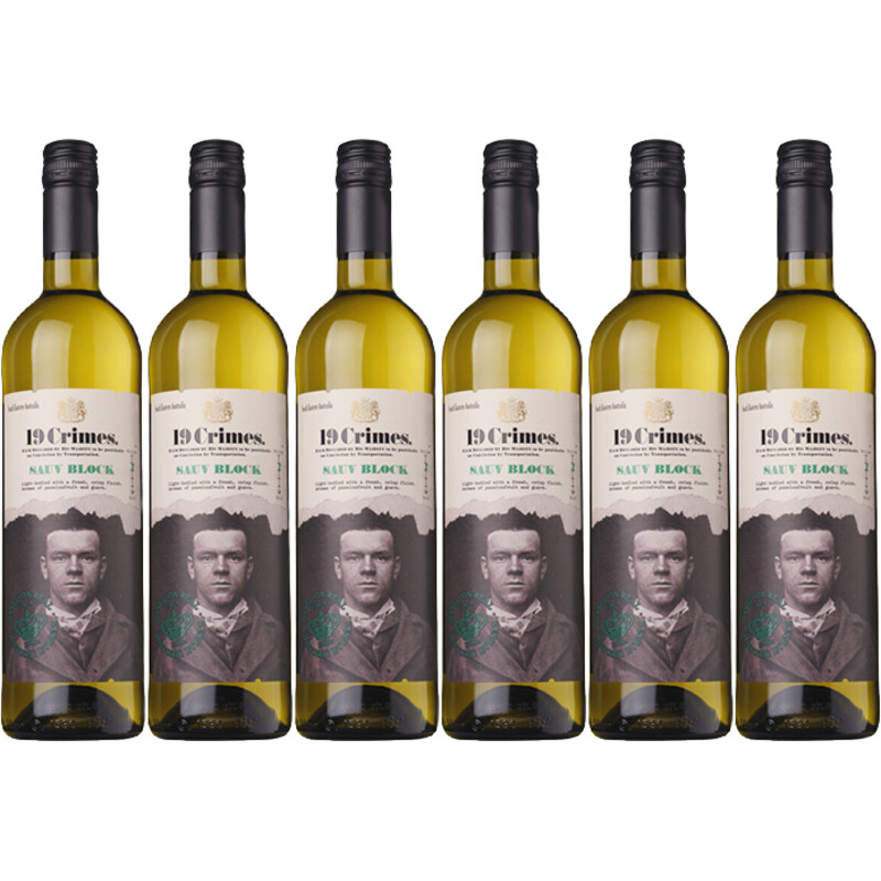 Een afbeelding van 19 Crimes Sauvignon blanc 6 flessen