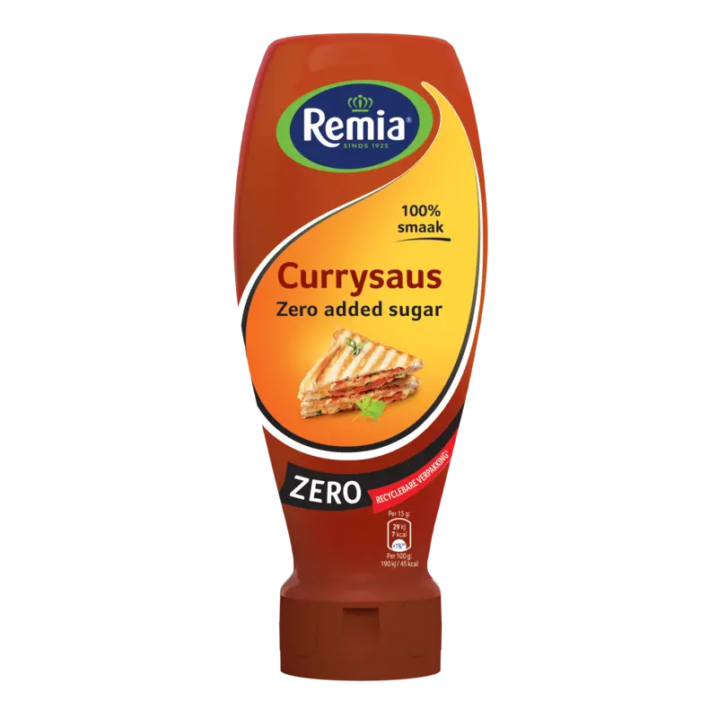 Remia Curry saus zero added sugar