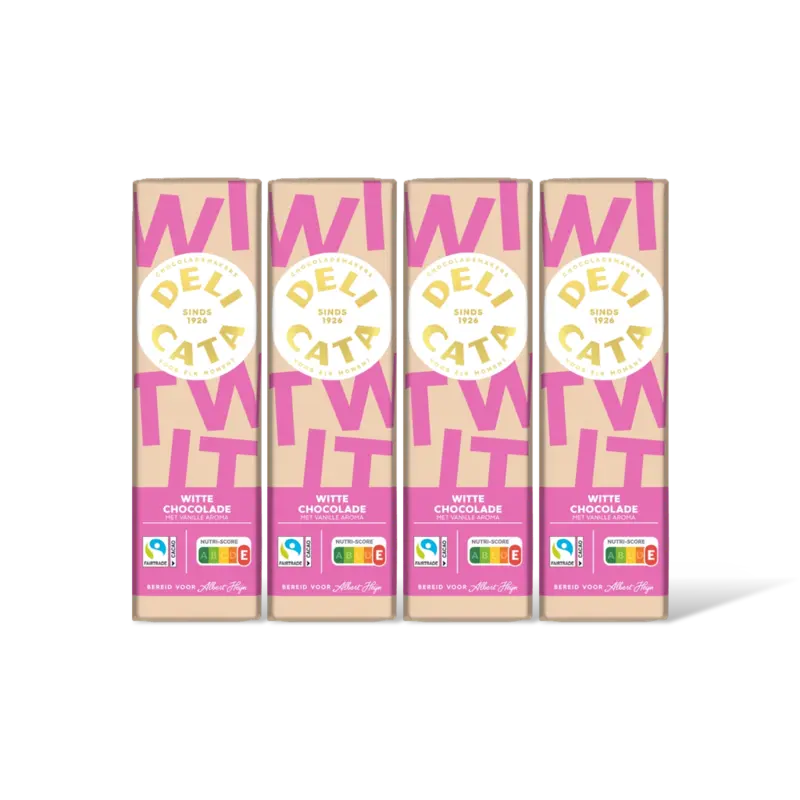 Delicata Reep witte chocolade vanille aroma 4pack