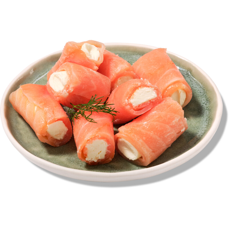 Een afbeelding van AH Zalmrolletjes met roomkaas