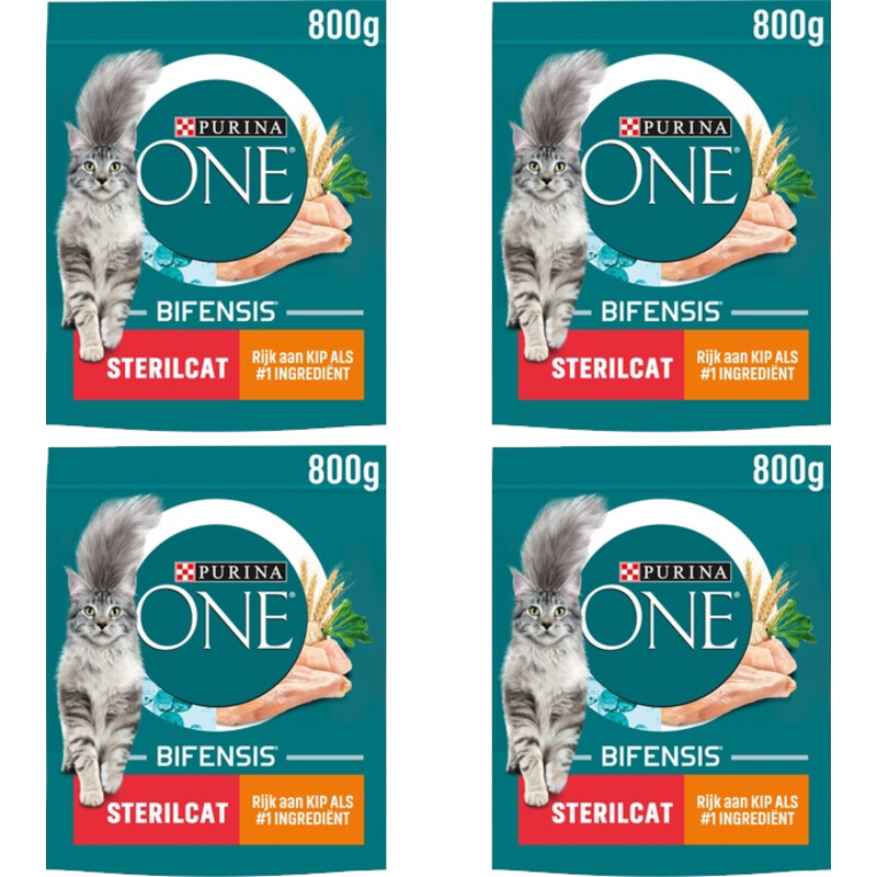 Een afbeelding van Purina ONE ONE Sterilcat rijk aan kip 4-pack