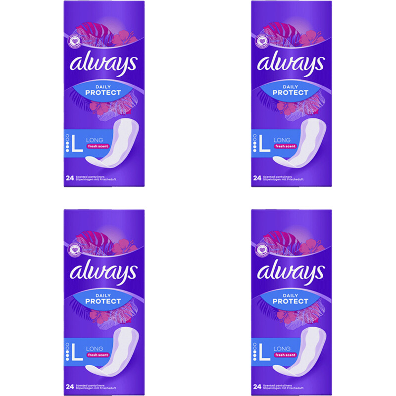 Always Dailies Protect Long Fresh 4-pack