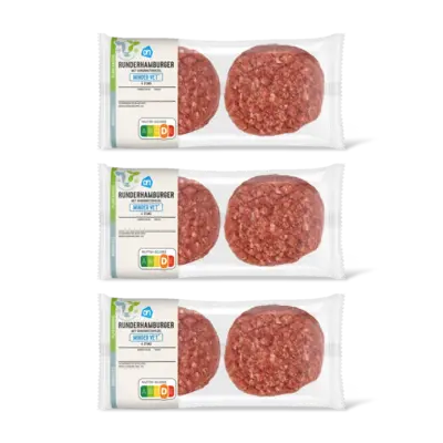 pdp-image-AH Runderhamburger minder vet 4 stuks 3-pck