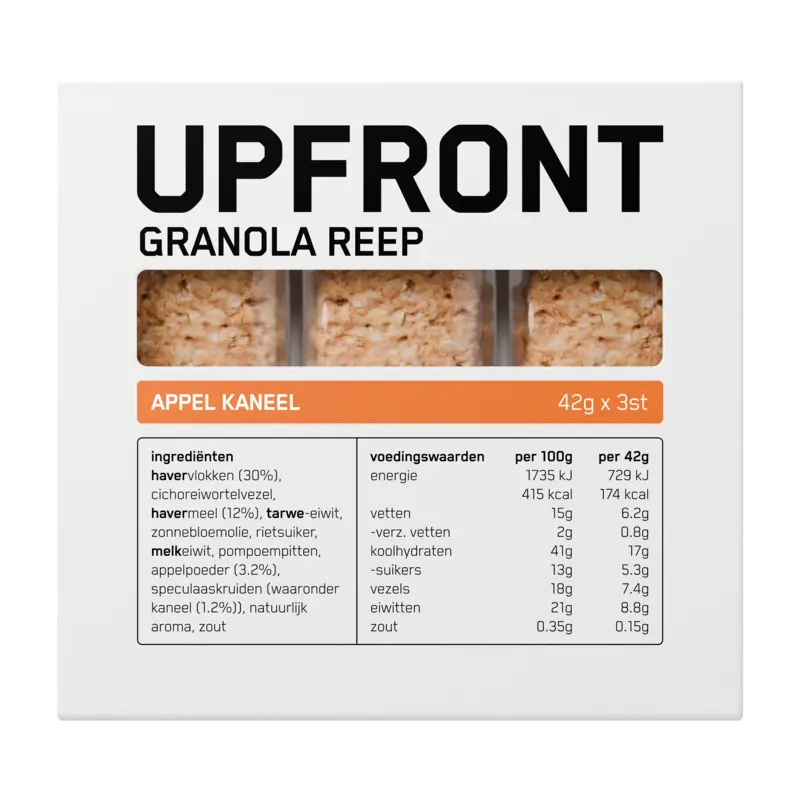 Upfront Granola Reep Appel Kaneel 3x2 stuks 42g