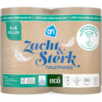 Een afbeelding van AH Eco Recycle toiletpapier 3-laags 4=6 rollen