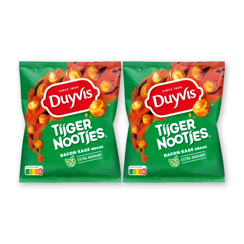 Duyvis Tijgernootjes bacon kaas 2-pack