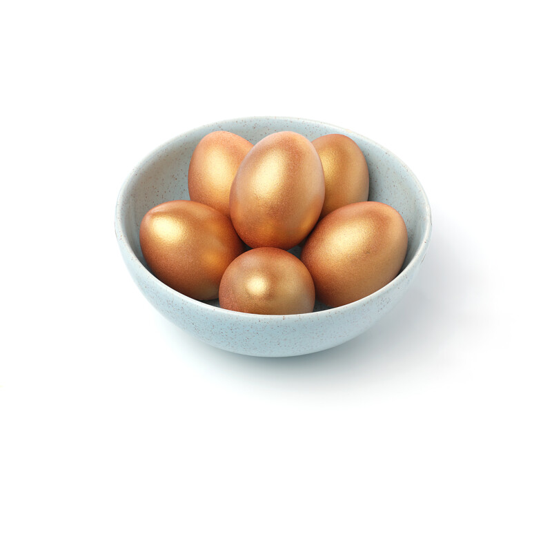Een afbeelding van AH Excellent Gouden gekleurde eieren gekookt