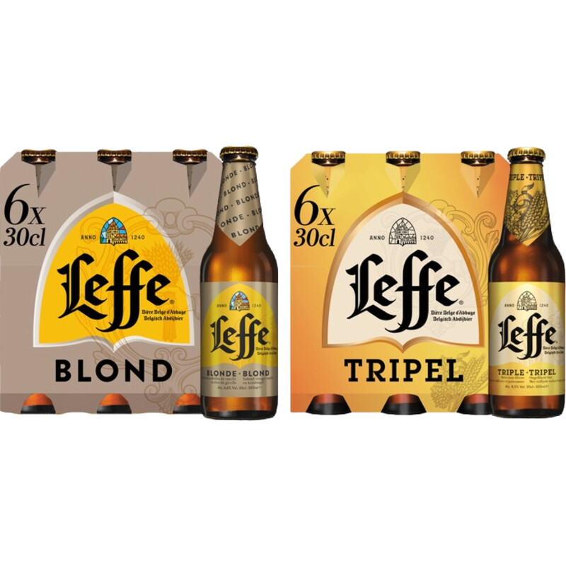 Een afbeelding van Leffe Blond en Tripel bier pakket