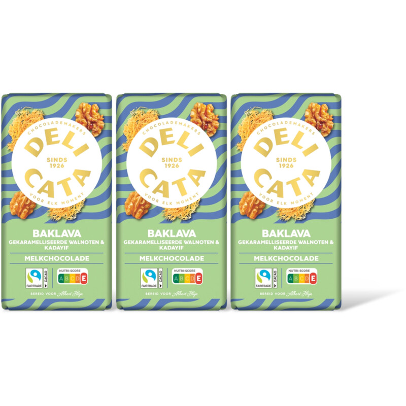 Delicata Reep baklava melk chocolade 3-pack