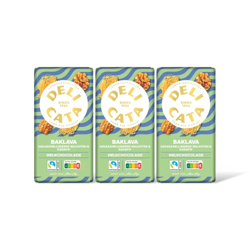 Reep baklava melk chocolade 3-pack