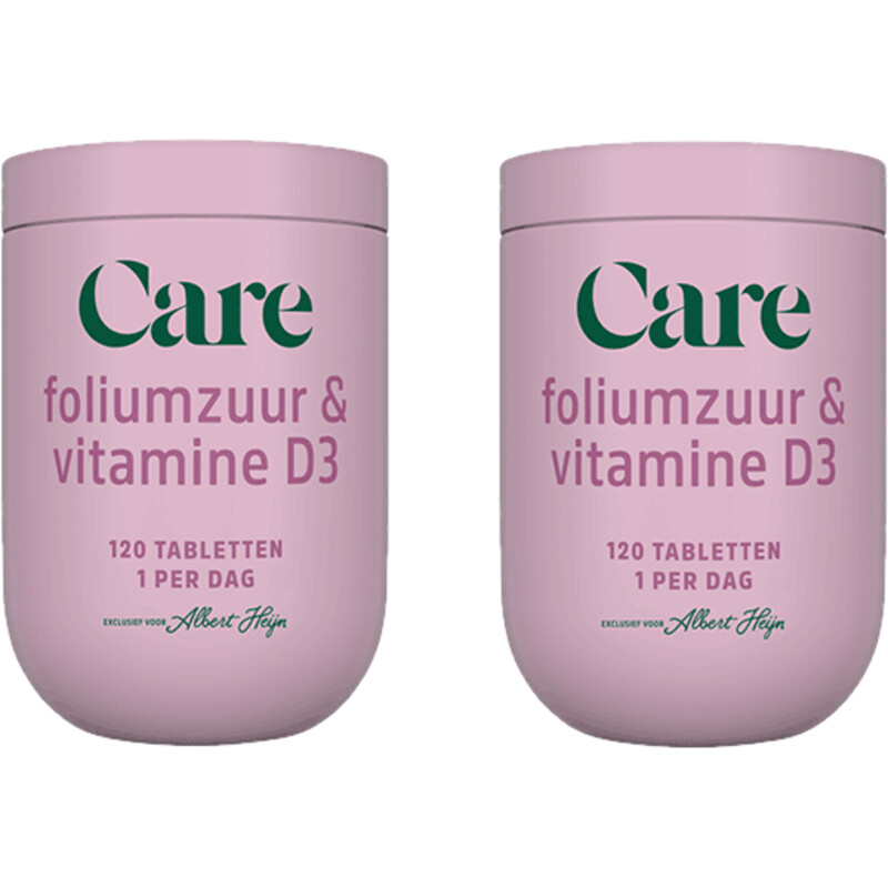 Een afbeelding van Care Foliumzuur & vitamine D3 2-pack