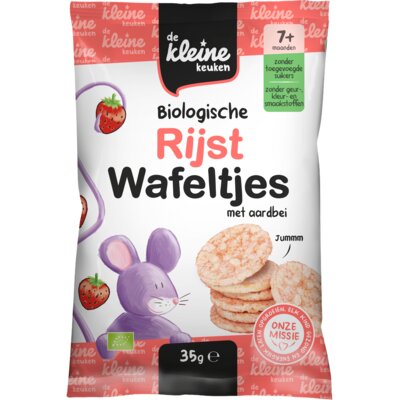 pdp-image-De Kleine Keuken Biologische rijstwafeltjes aardbei 7m+