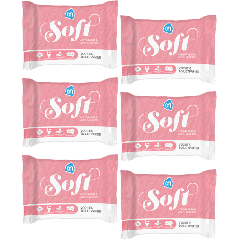 Een afbeelding van AH Vochtig toiletpapier soft 6-pack