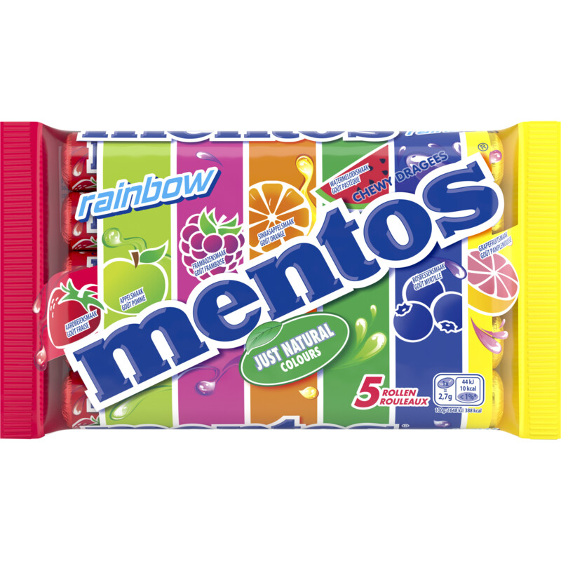 Een afbeelding van Mentos Rainbow 5-pack