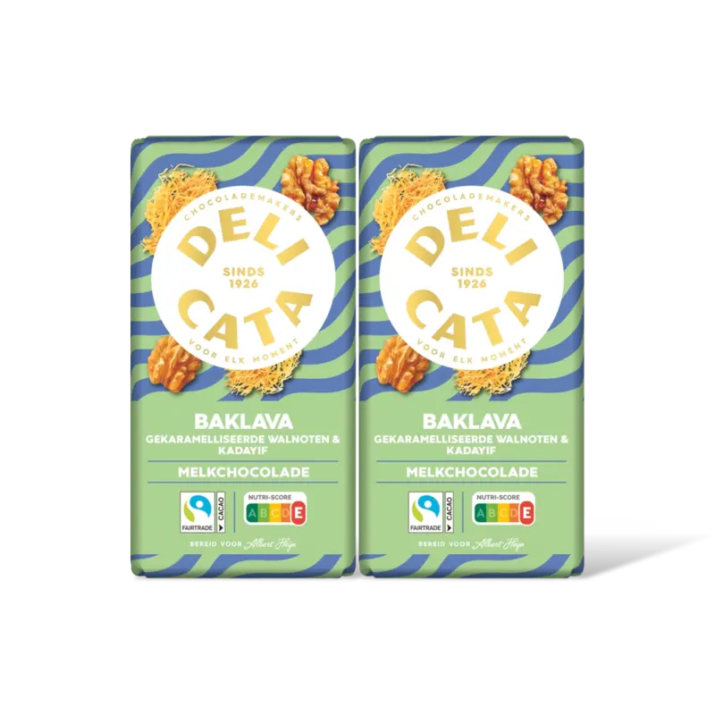 Reep baklava melk chocolade 2-pack