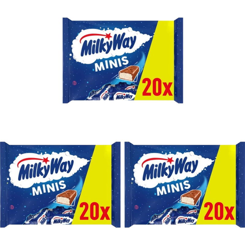 Een afbeelding van MilkyWay Minis repen uitdeelzak 3-pack