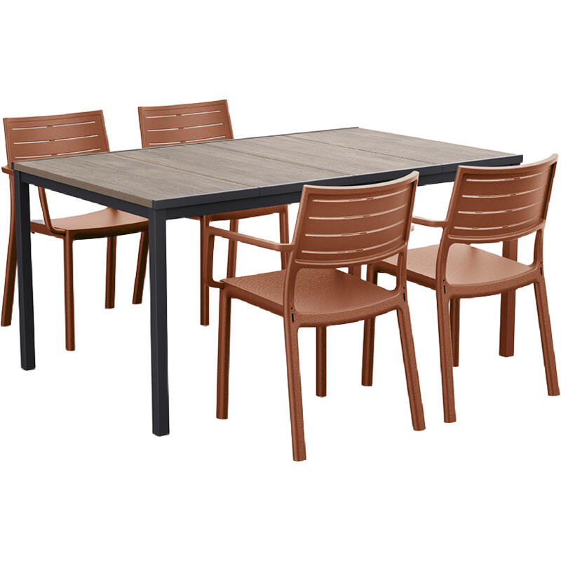 Een afbeelding van Keter Lissabon 160 4x stoel terracotta