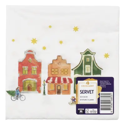 pdp-image-AH Excellent Servet huisjes wit 33cm