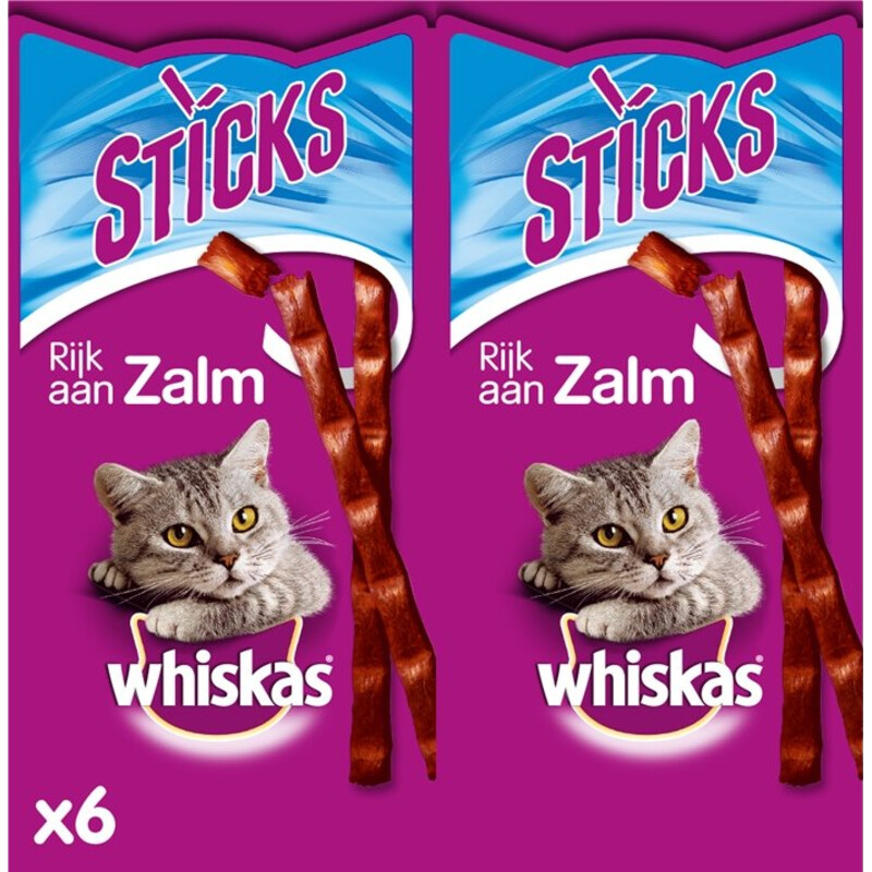 Een afbeelding van Whiskas Sticks zalm 6 pak