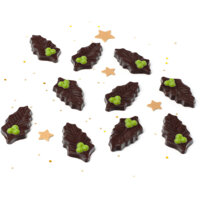 Een afbeelding van AH Excellent Hulstblaadjes extra pure chocolade