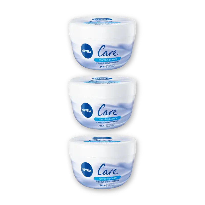 NIVEA Care voedende creme gezicht, lichaam 3pk