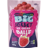 Mini Melts Ice cream sorbet balls raspberry