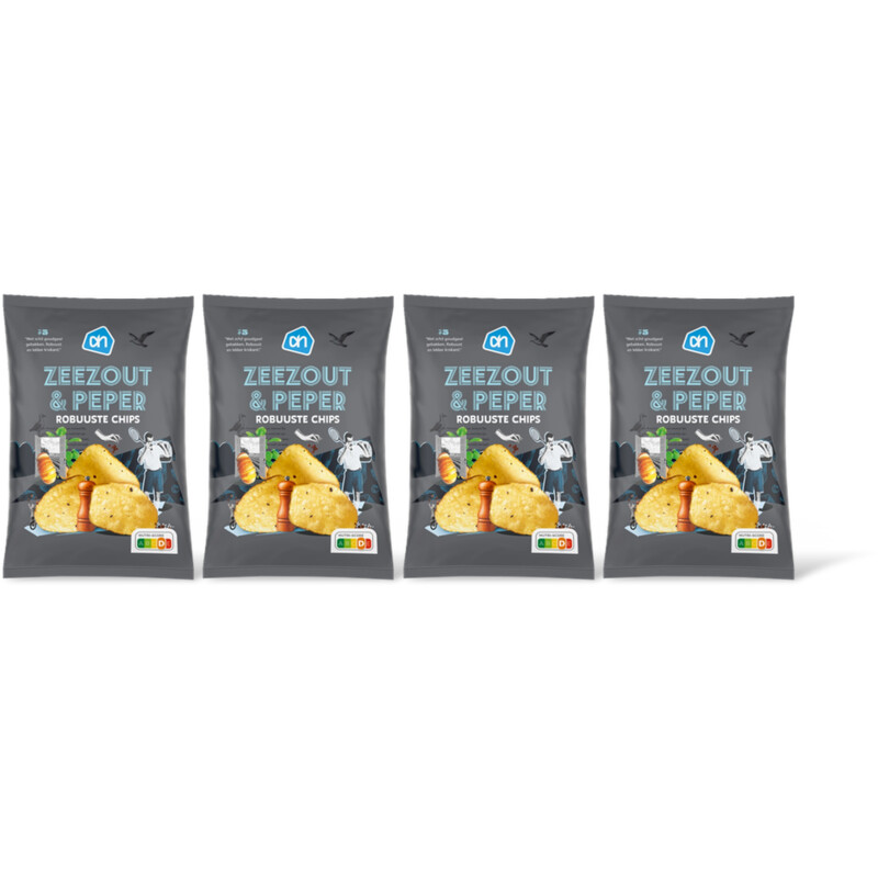 AH Robuuste chips zeezout & peper 4-pack