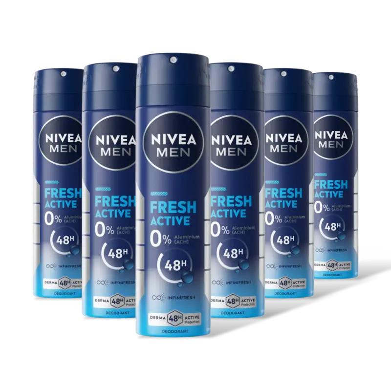 NIVEA Men fresh active deodorant spray 6-pack
