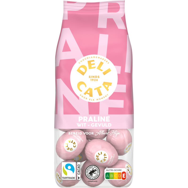 Een afbeelding van Delicata Paaseitjes praline wit gevuld