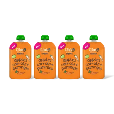 pdp-image-Ella's kitchen Wortels, appels,pastinaak 4m+ bio 4-pk