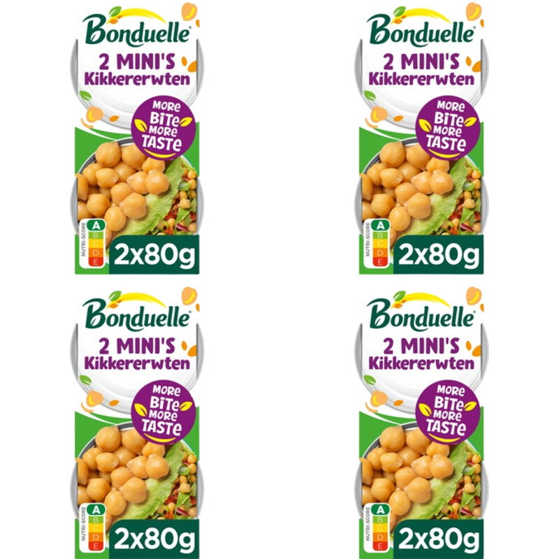 Een afbeelding van Bonduelle Kikkererwten 2 mini's 4-pack