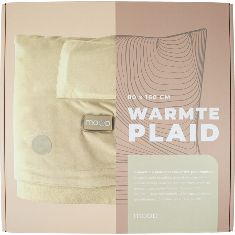 Een afbeelding van Mood by Dresz Warmtedeken velvet fleece beige
