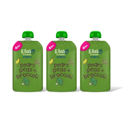 pdp-image-Ella's kitchen Peren, doperwten + broccoli 4m+ bio 3-pk