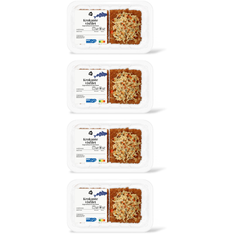 AH Krokante visfilet gegratineerd kaas 4pck