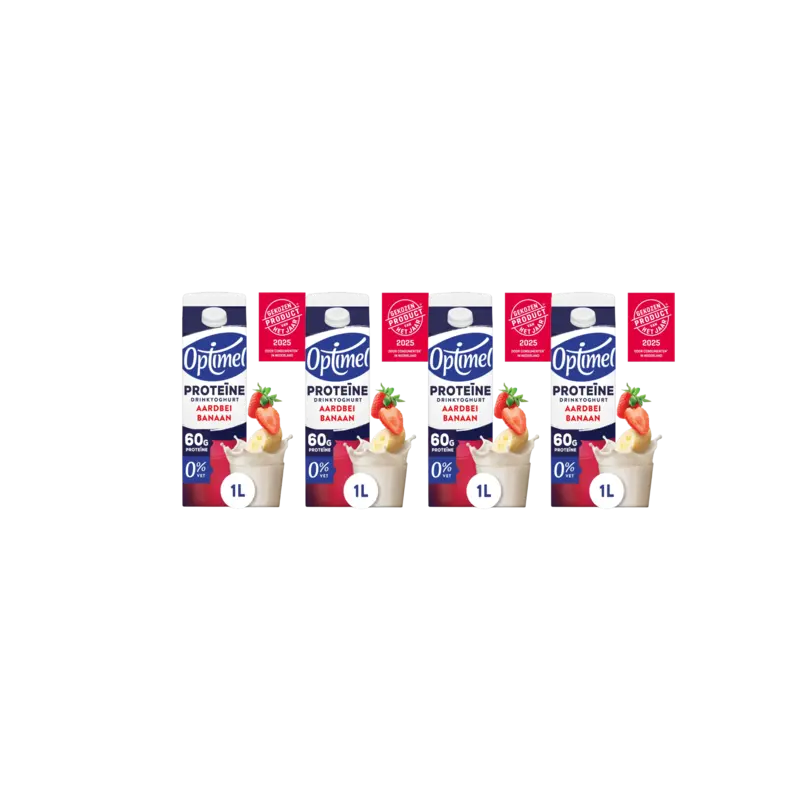 Optimel Protein drinkyoghurt aardbei banaan 4pck